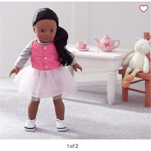 Götz Zoey Doll Pink and White Doll with Black Hair